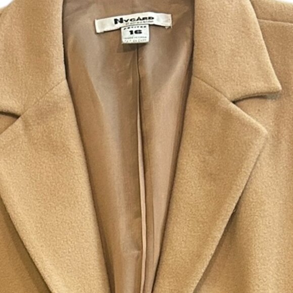 Vintage Nygard Camel Wool Cashmere Blazer Women's 16P Lined Classic Career Coat - Picture 5 of 6
